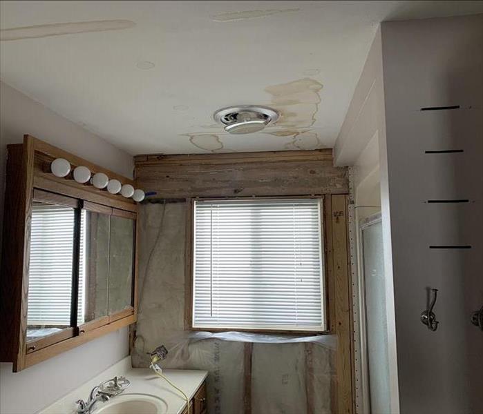 Bathroom ceiling with water damage