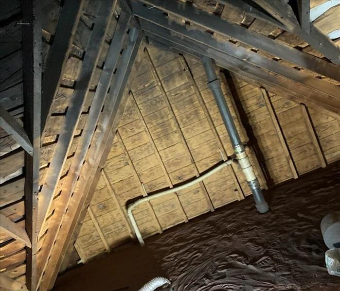 Attic Ceiling with Smoke Damage