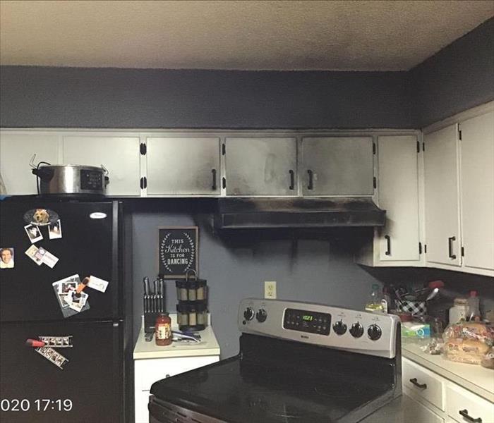 fire damage in a residential kitchen